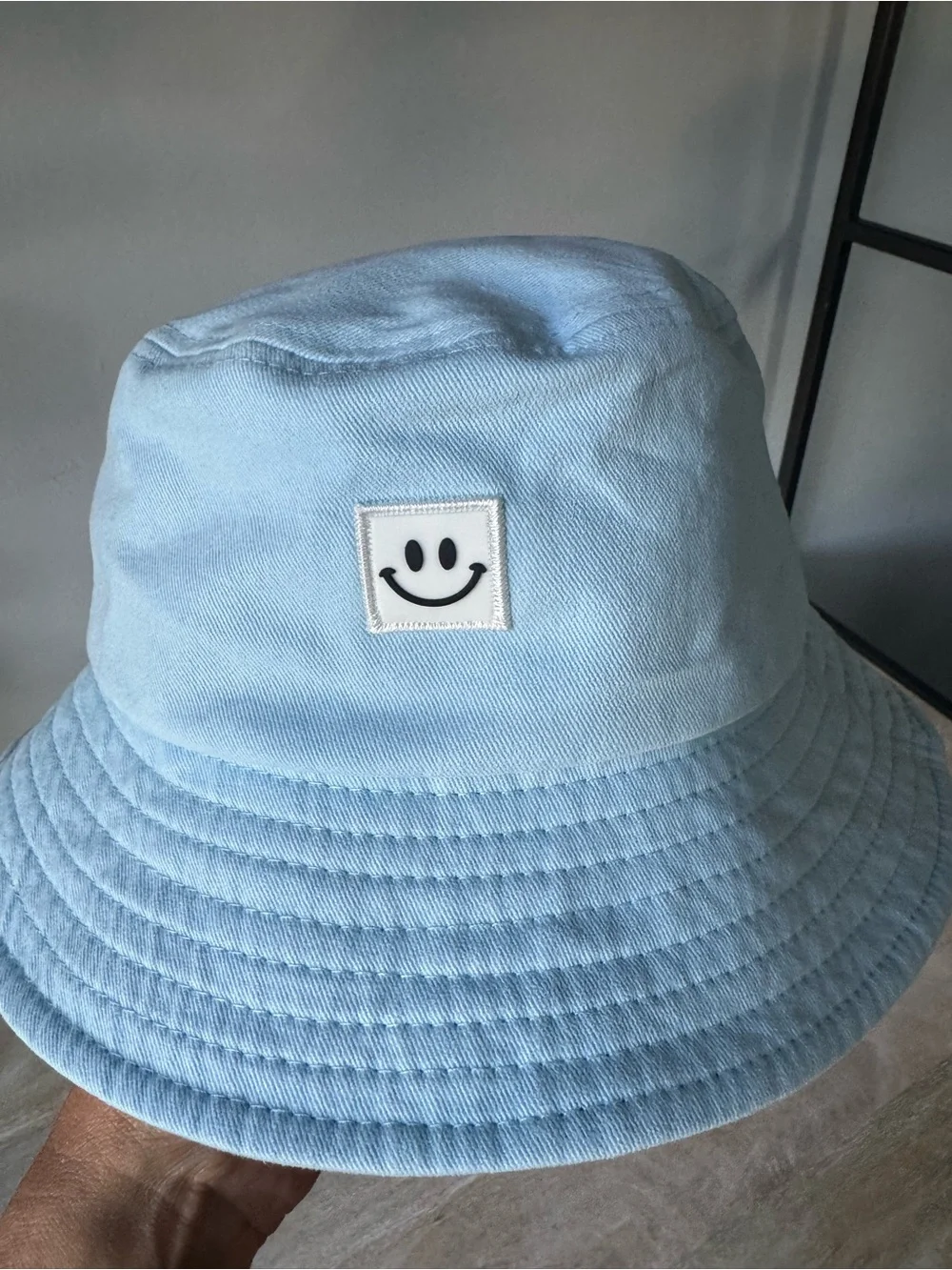 Light Blue Smiley Bucket Hat - Unbranded